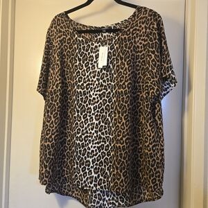 NWT Premise Leopard Print Blouse in Brown and‎ Black